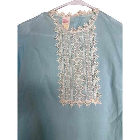 Sears Vintage 1960s Blue Lace Pajama Set size 40 (XL) NWOT - Never Worn! - Picture 3 of 4